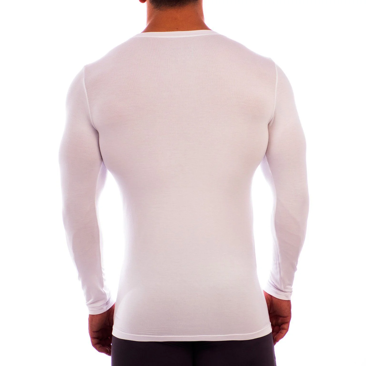 Deep V Neck Long Sleeve Undershirt - Image 3