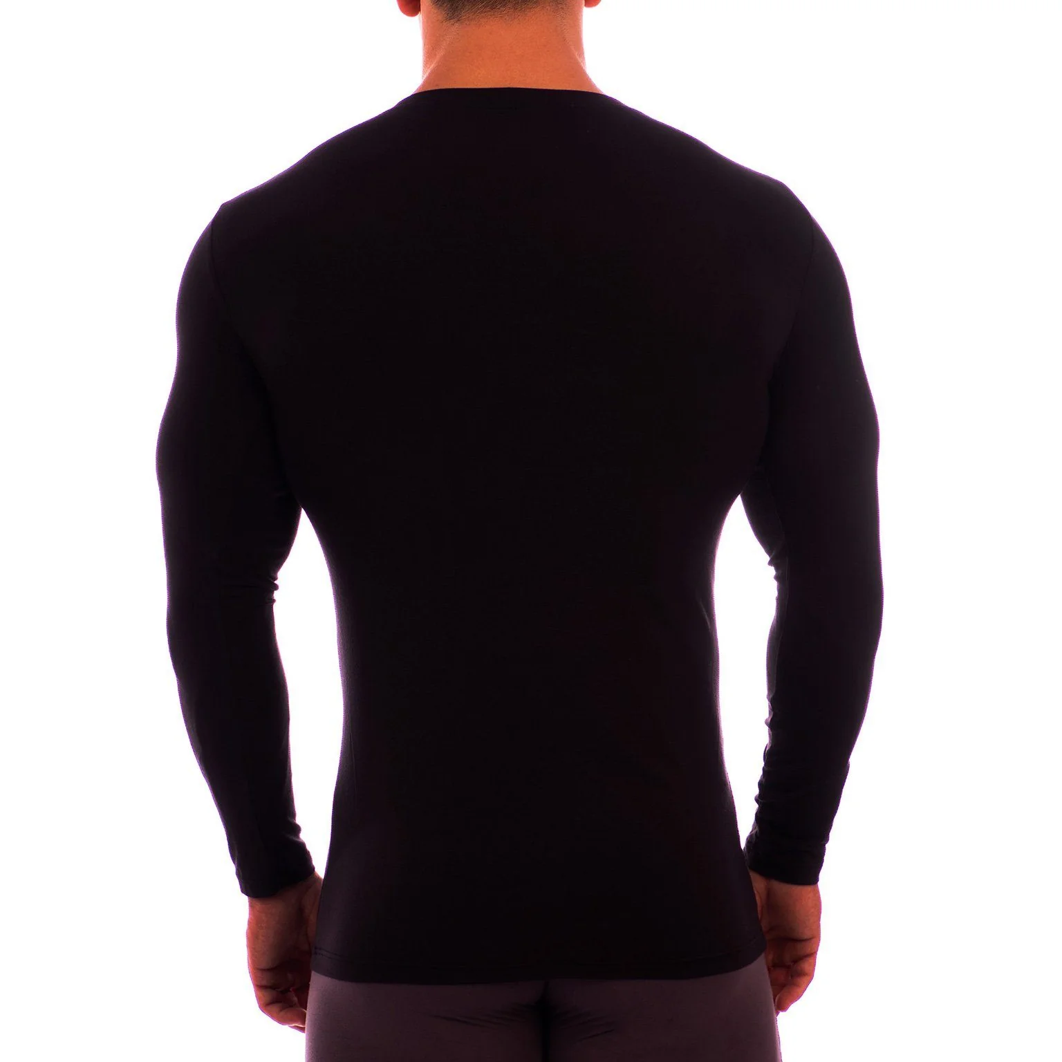 Deep V Neck Long Sleeve Undershirt - Image 6