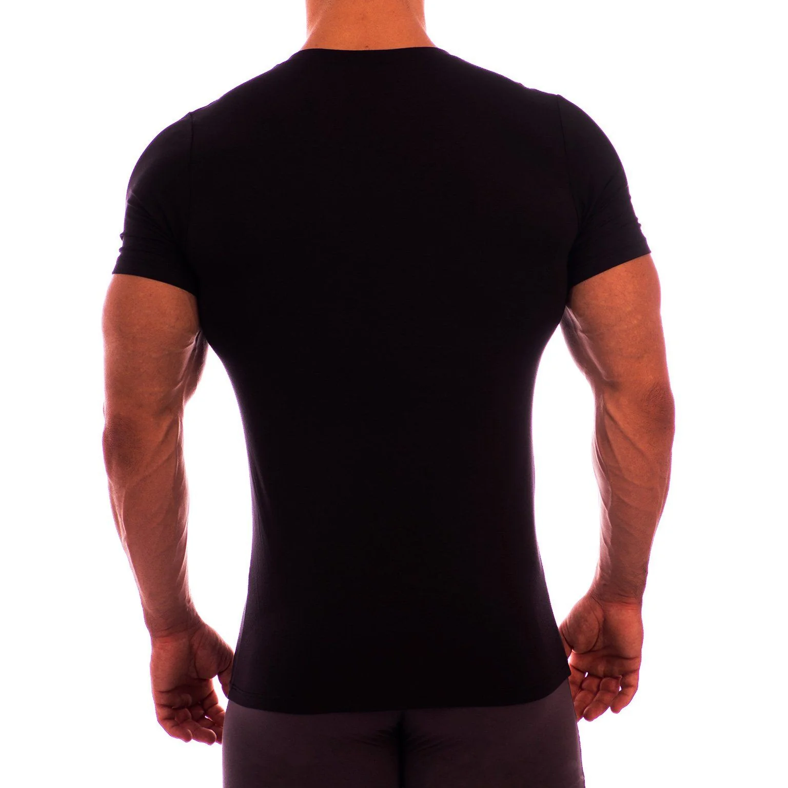 Deep V Neck Short Sleeve Undershirt - Image 3