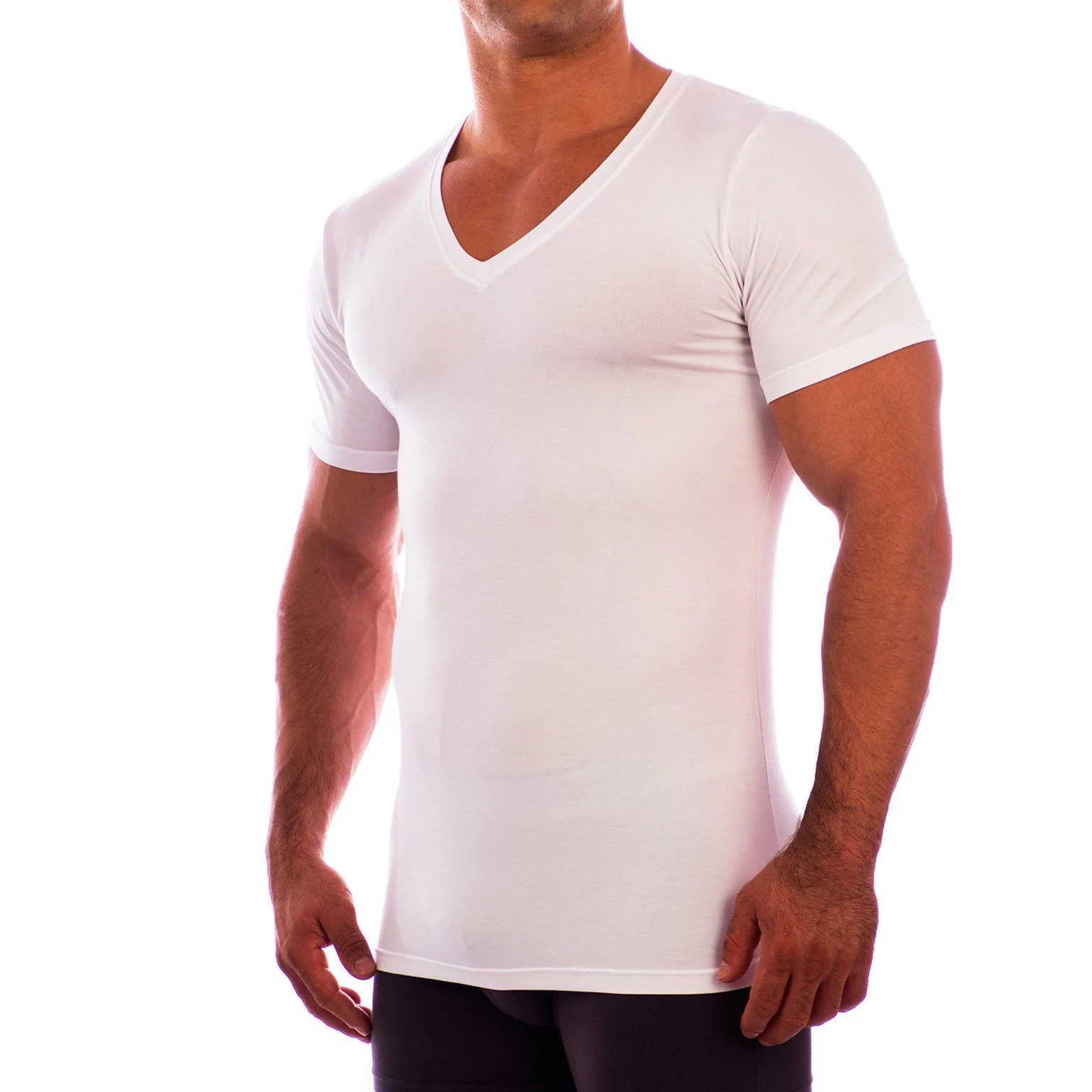 Deep V Neck Short Sleeve Undershirt - Image 4