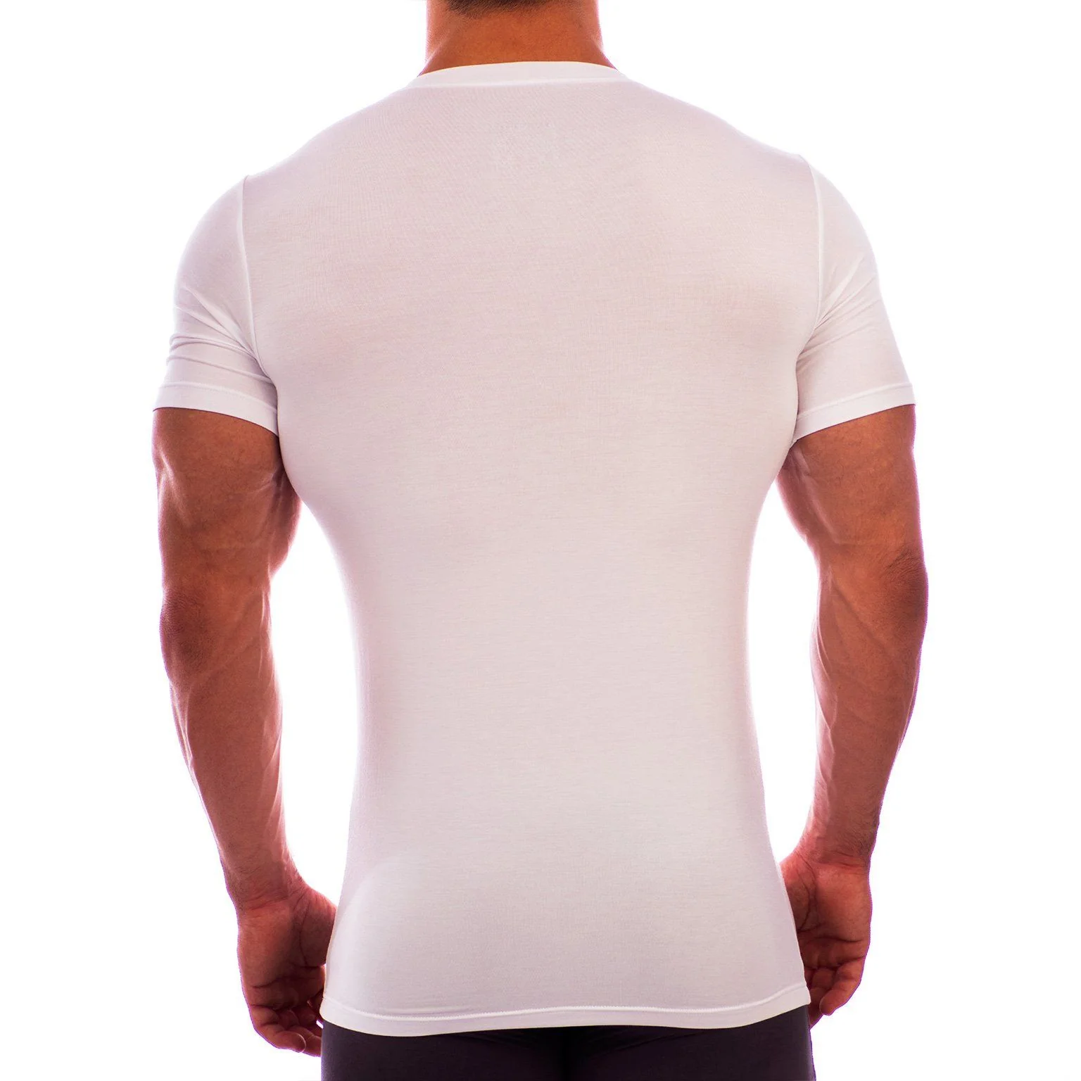 Deep V Neck Short Sleeve Undershirt - Image 6